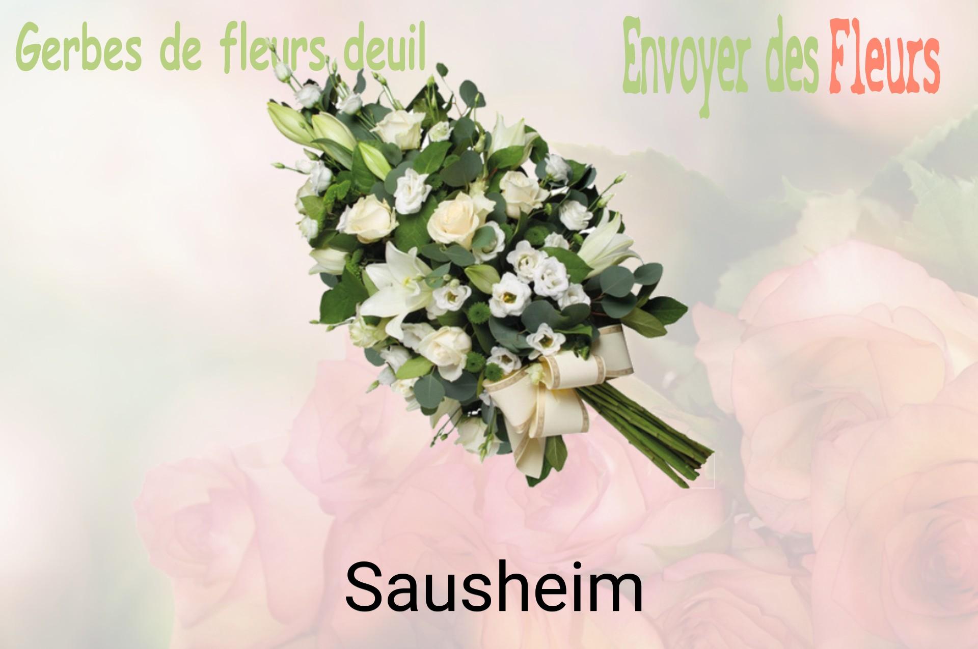 Gerbe de fleurs de deuil livrée à Sausheim
